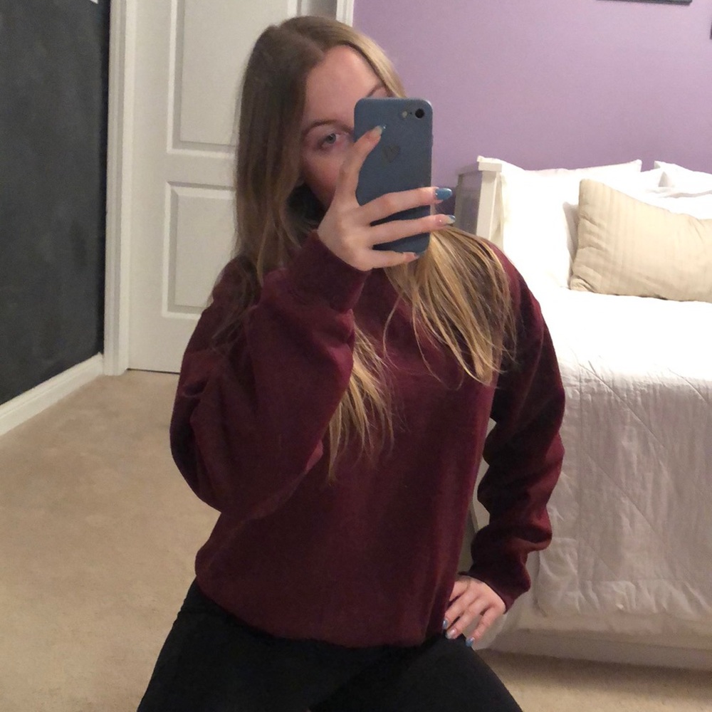 Burgundy pretty little thing crew neck
